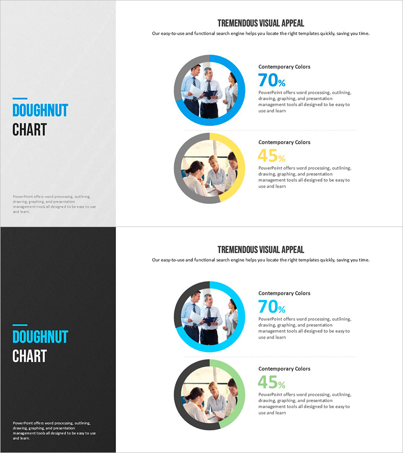 모던 블루 도넛차트 – 마케팅 전략을 시각화하다