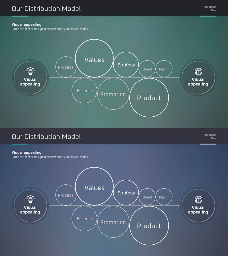 아이디어 프레젠테이션 다이어그램 – 사업 추진과 전략적 비전