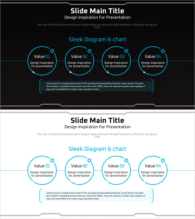 기하학 무늬 와이드 피피티 다이어그램 – 제품 소개와 운영 계획