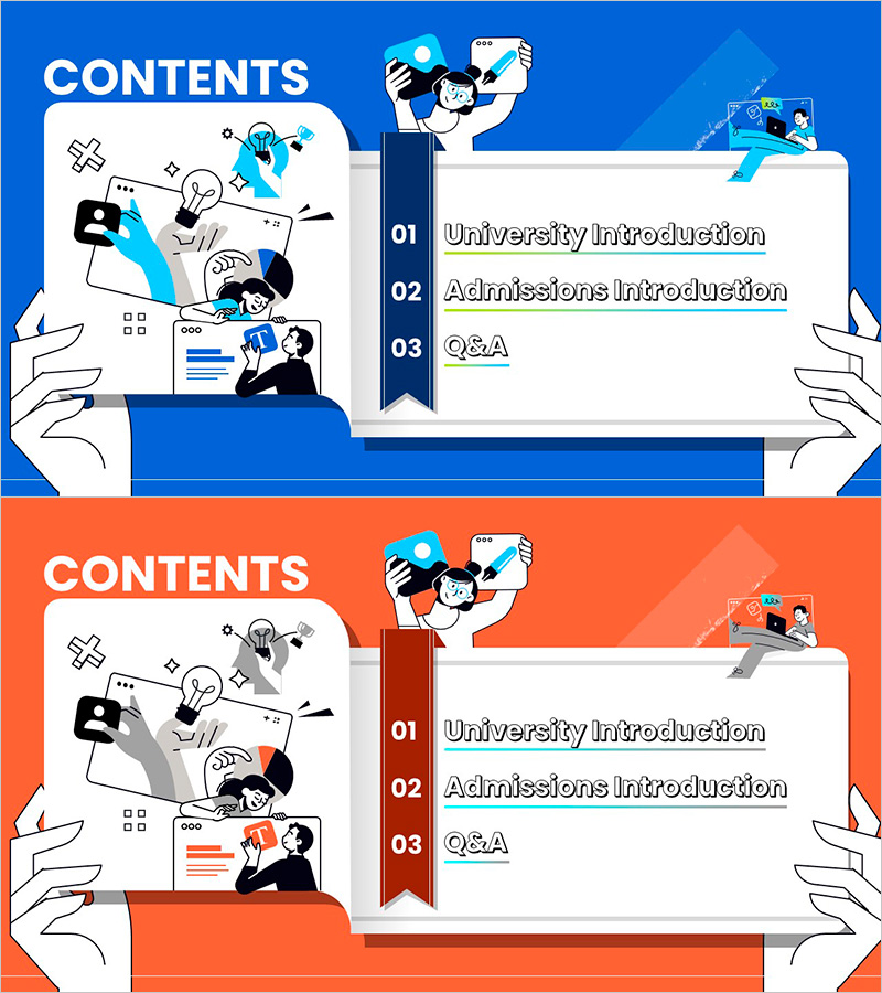 캠퍼스 투어 목차 슬라이드 – 대학 소개 비주얼