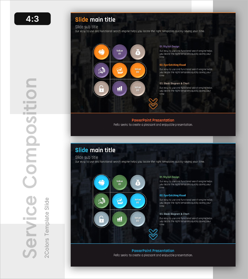 금융 서비스 구성내용 슬라이드 – 효과적인 마케팅 전략