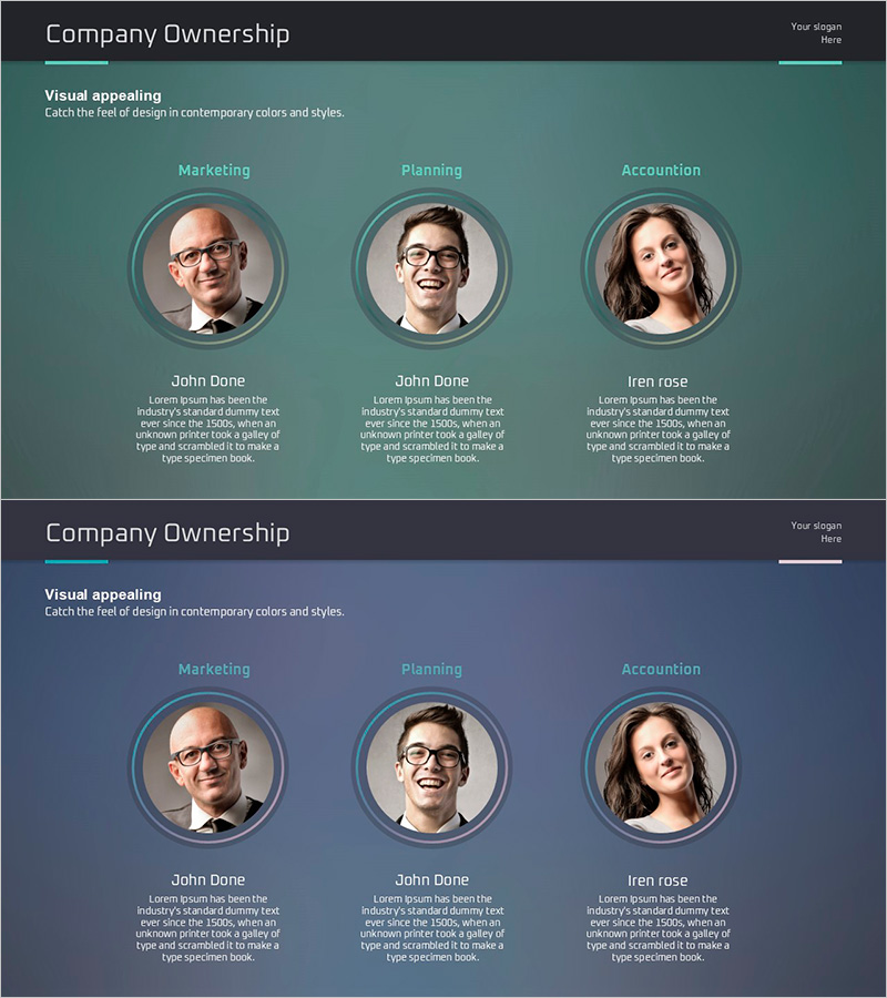 아이디어 프레젠테이션 와이드 템플릿 – 맨파워 강조