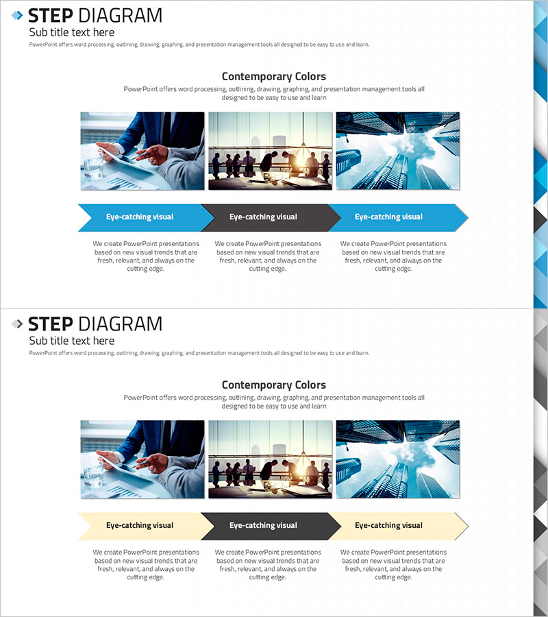 추상패턴 단계별 다이어그램 – 사업 추진 전략 시각화