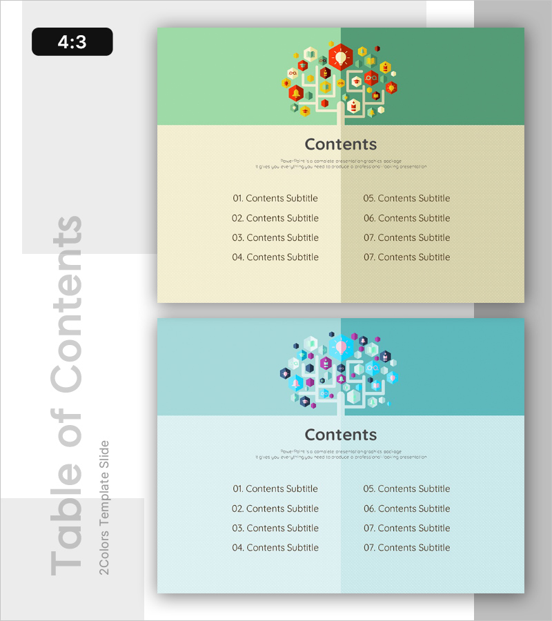 아이콘 나무 스타일 템플릿 목차