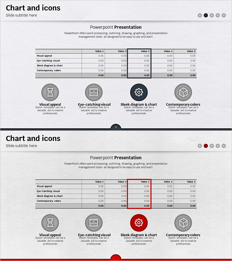 레인보우 템플릿 차트&아이콘 – 시각적 매력을 더한 재무 계획