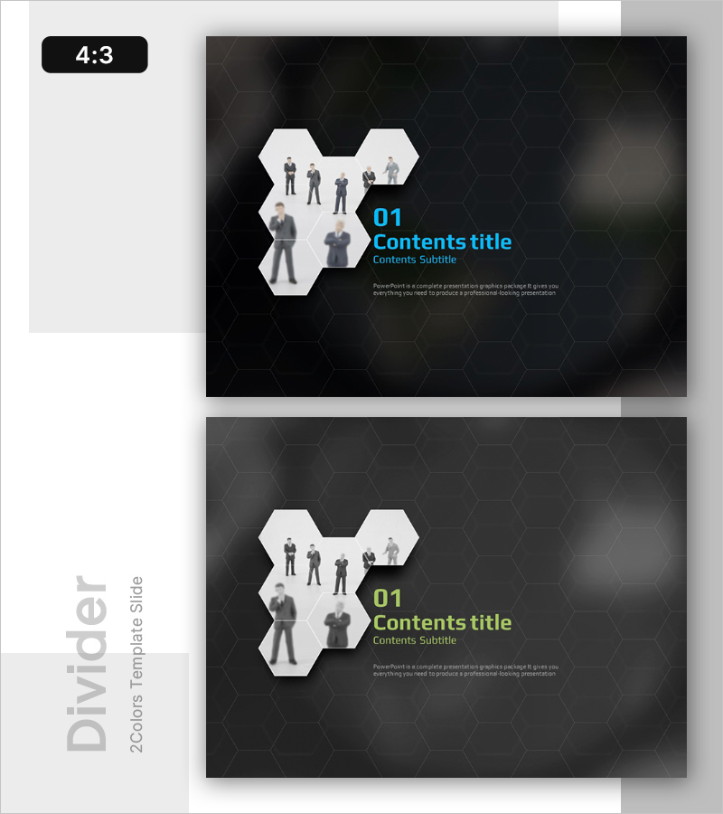 육각형 구조의 비즈니스팀 간지 슬라이드