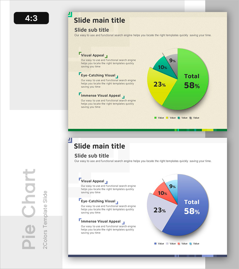 Creative Line PPT Pie Chart Analysis – Visualizing Market Share