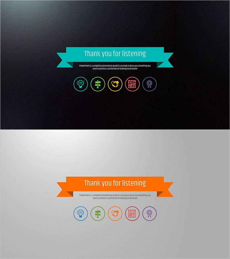 다섯가지 컬러로 다채로운 엔딩표지 템플릿