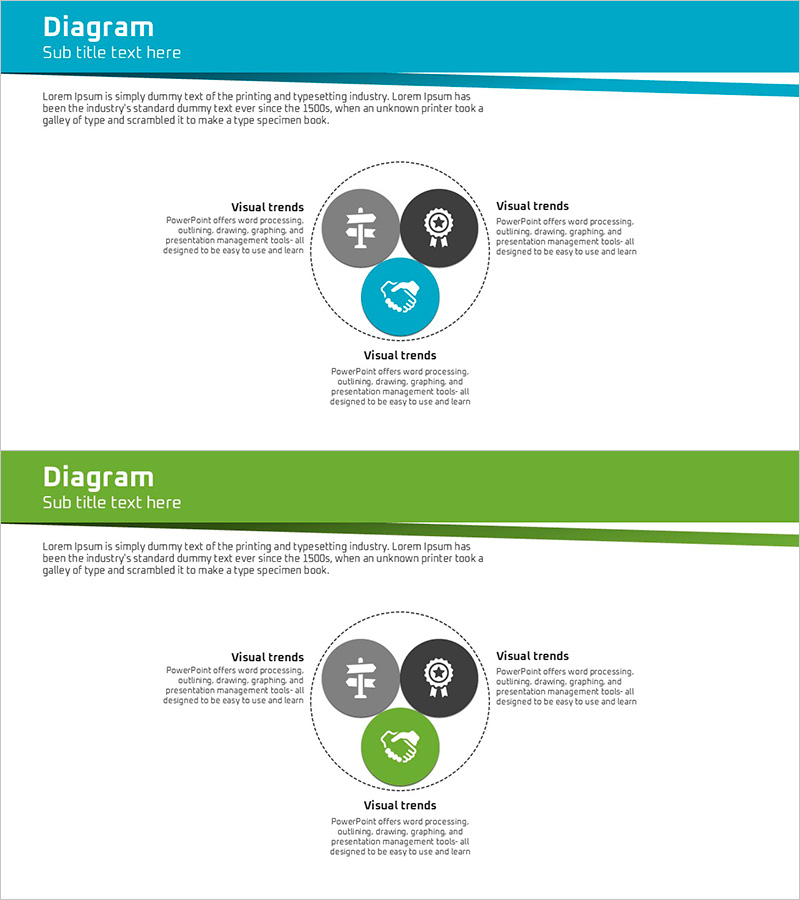 비즈니스 숲 와이드 템플릿 다이어그램1 – 사업 소개에 적합한 클러스터 다이어그램