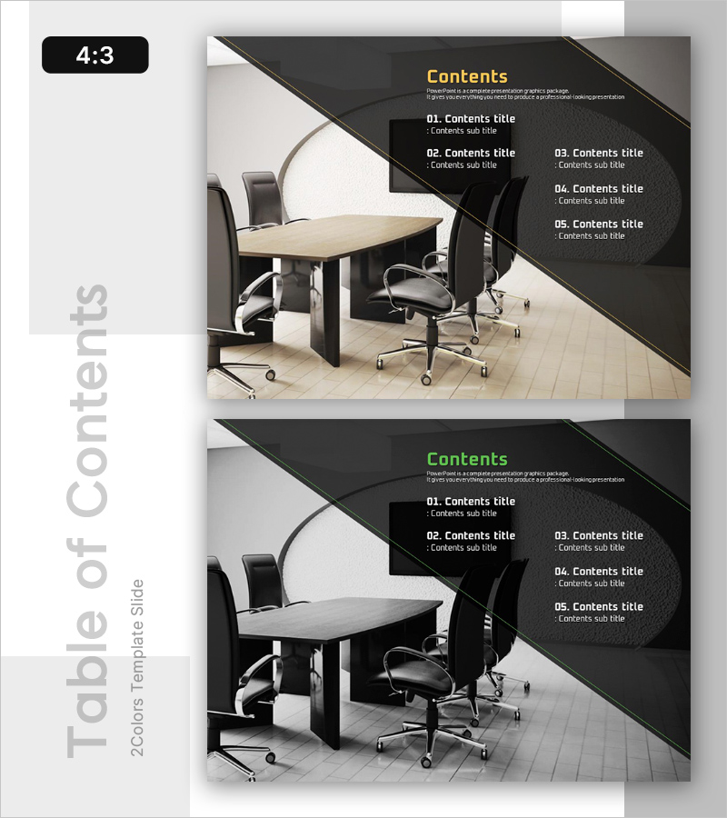 비즈니스 회의를 위한 목차 템플릿