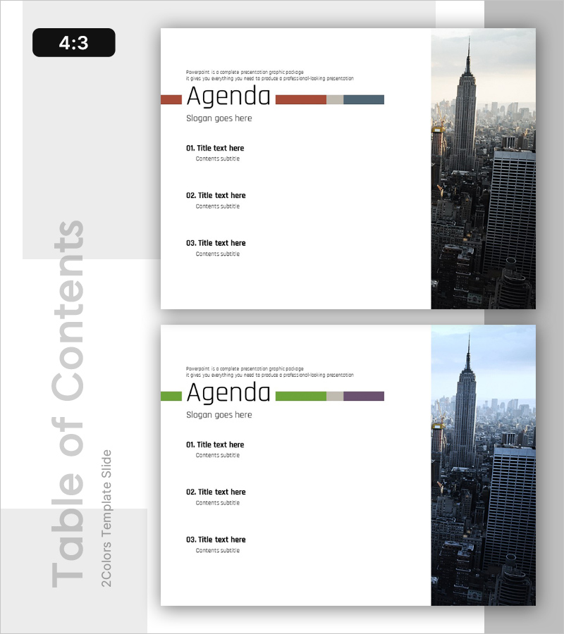 도시 배경 비즈니스 PPT 목차 템플릿 - 전문성 강조