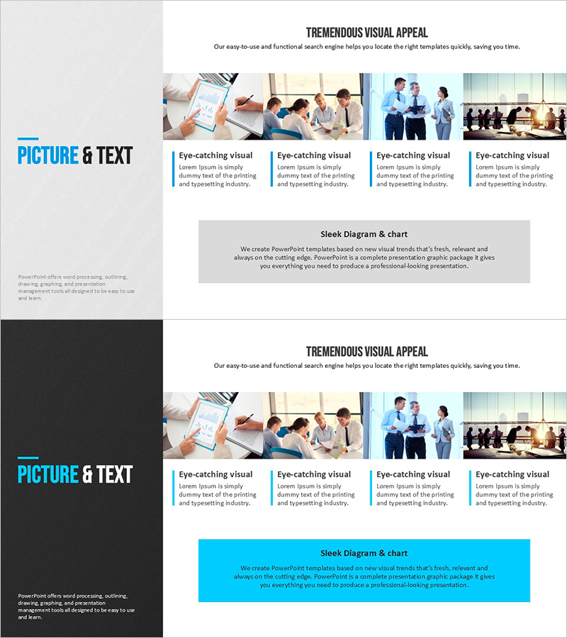 모던 블루 템플릿 사진&텍스트 – 효과적인 운영·마케팅 계획