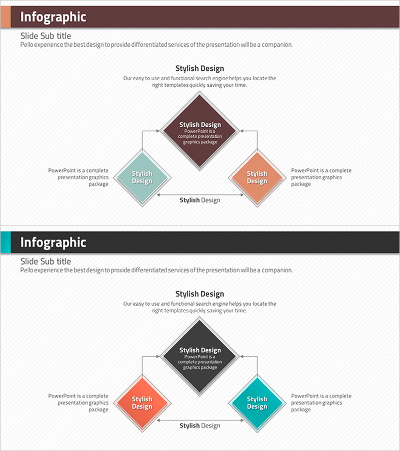 마름모 템플릿 인포그래픽 – 위험 관리 전략을 시각화