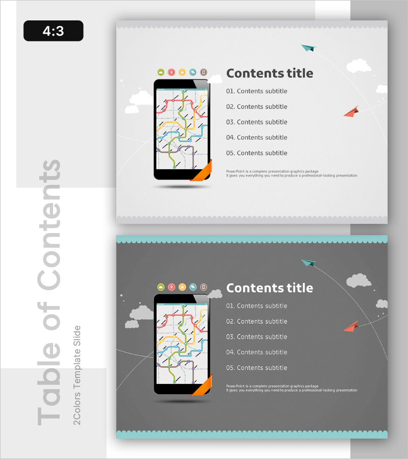 모바일 앱 템플릿 구성 목차 PPT – 직관적인 사용자 경험