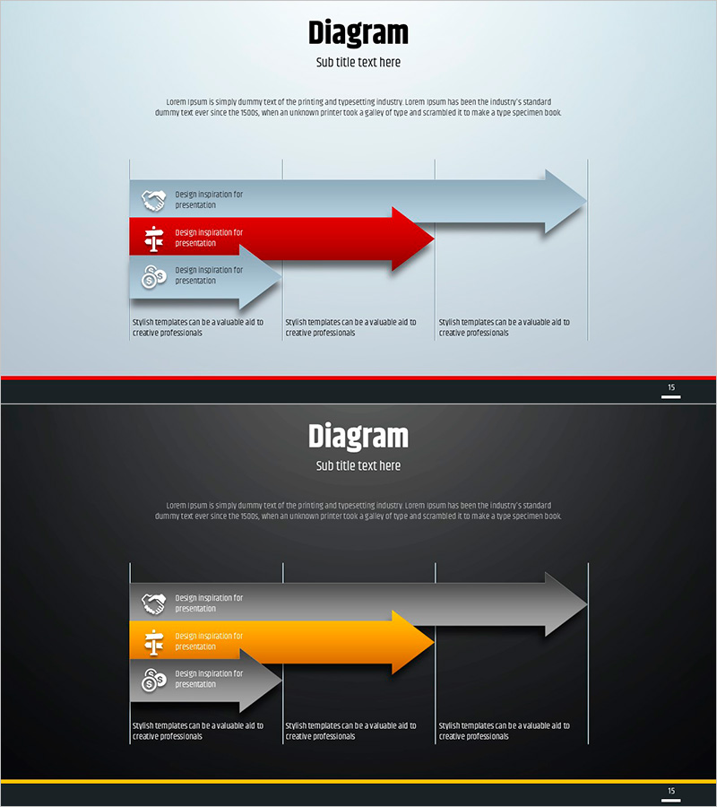 심플 원형 템플릿 다이어그램 – 사업 추진 전략
