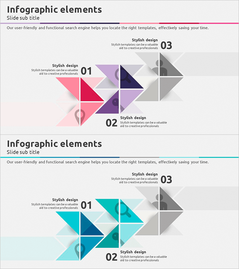 삼각형 패턴 와이드 PPT 템플릿 – 효과적인 사업 추진 전략