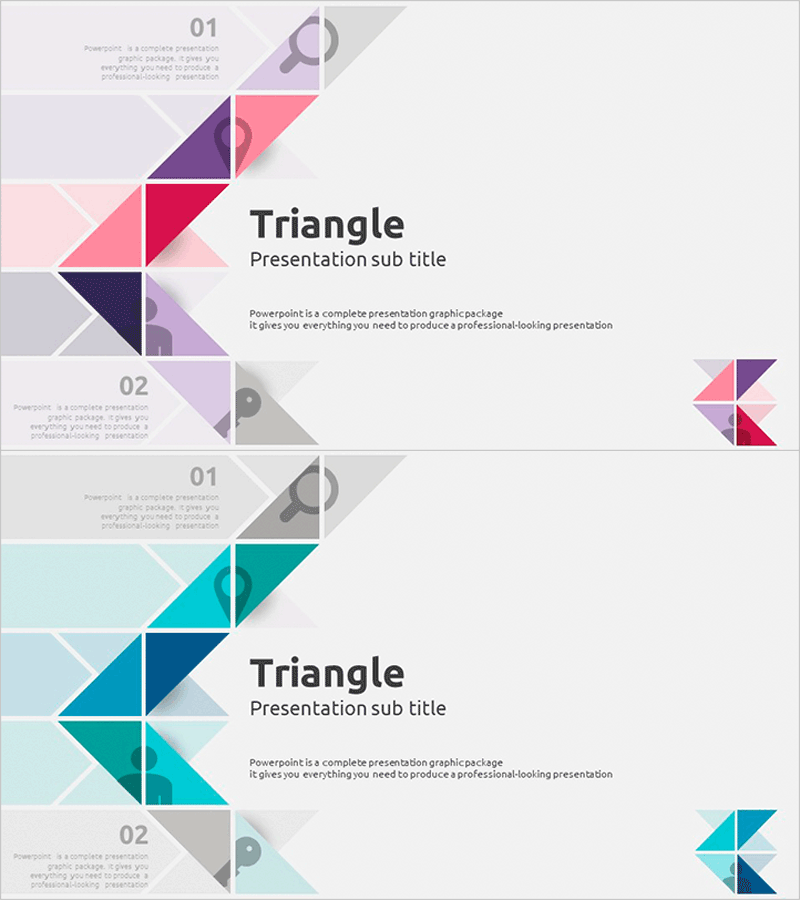 삼각형 패턴 와이드 피피티 템플릿_표지