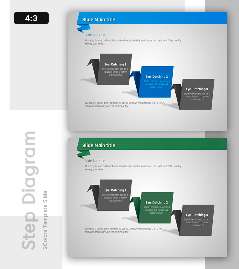 종이접기 콘셉트 스텝 다이어그램 – 사업 추진 전략