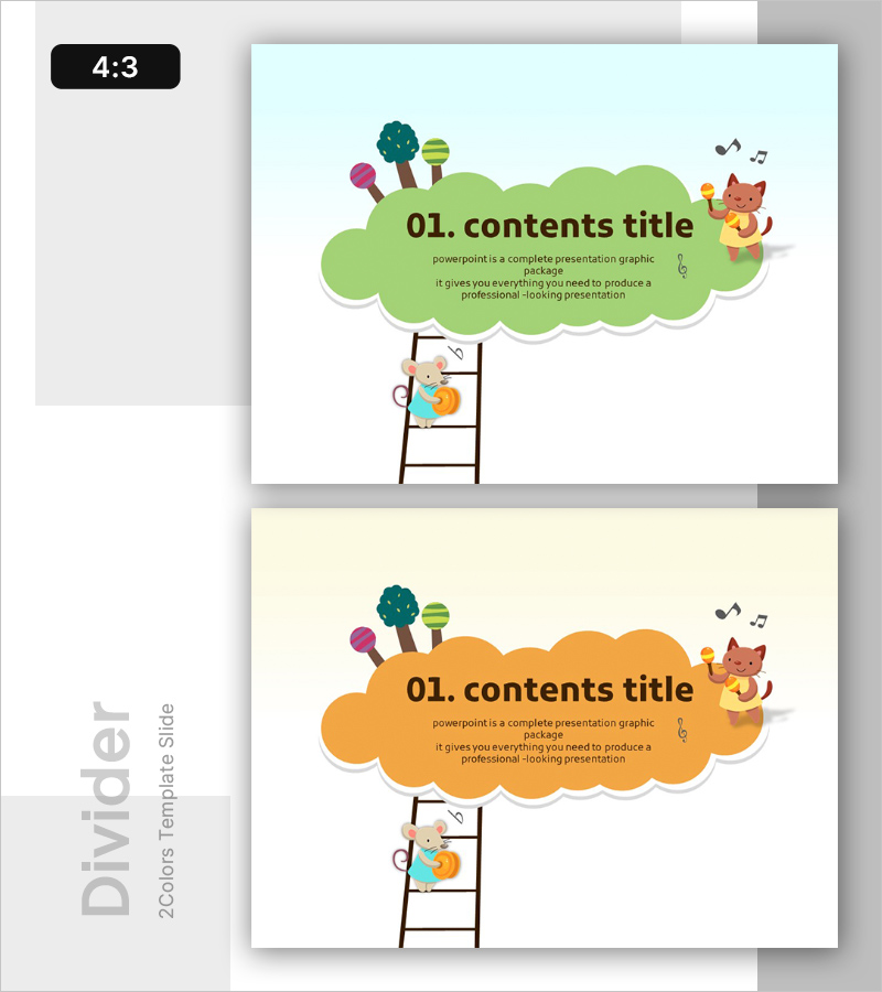 귀여운 동물 연주 시간 템플릿 간지 – 즐거운 발표를 위한 선택