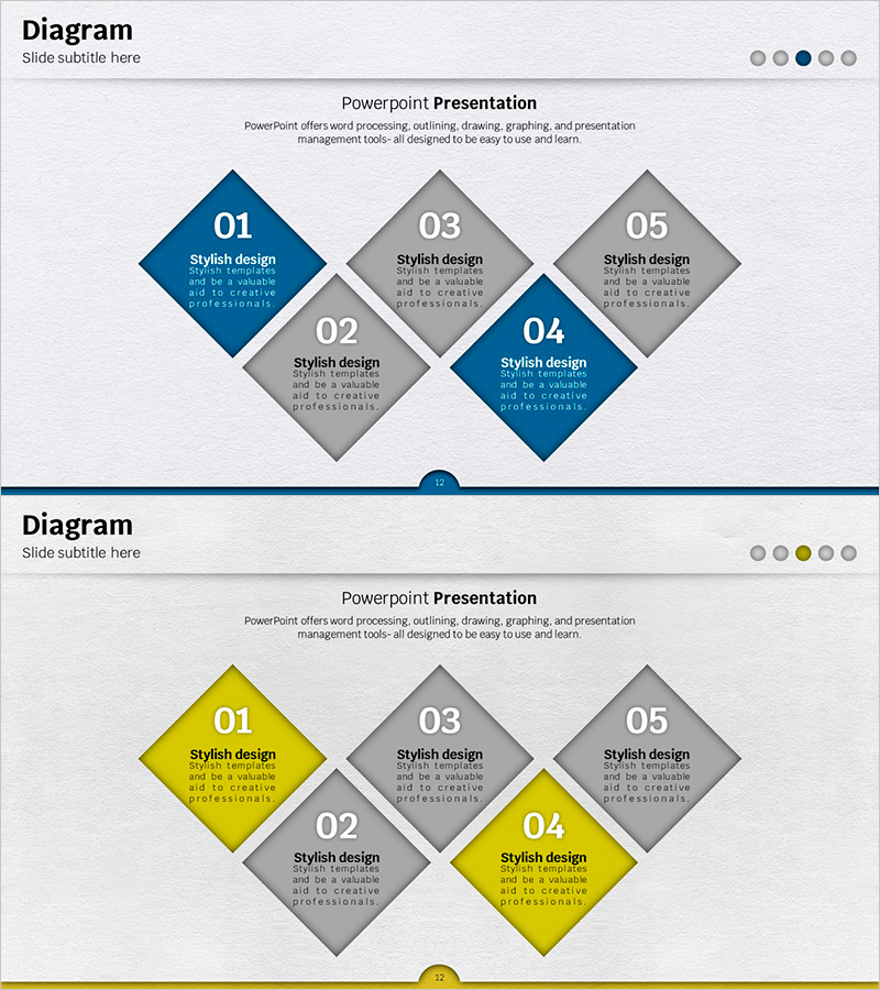 레인보우 다이아몬드 다이어그램 프레젠테이션 템플릿 – 사업 전략과 추진 계획