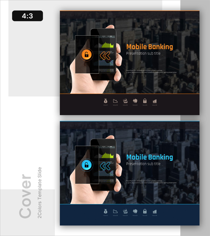 모바일 뱅킹 템플릿 표지 – 현대적 디자인