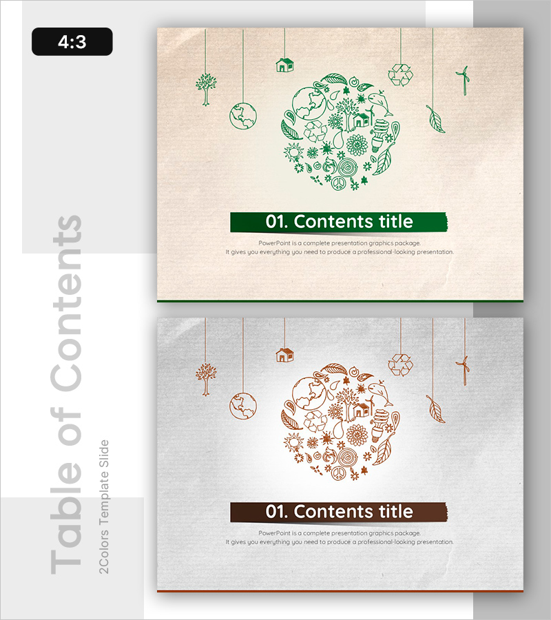 재생 가능 에너지 일러스트 간지 – 지속 가능한 미래를 담은 목차 슬라이드