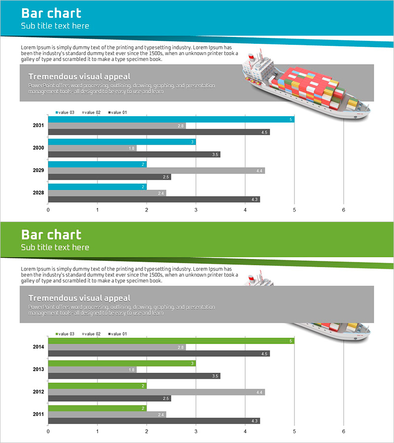 비즈니스 숲 와이드 템플릿 바 차트 – 시장 분석과 경쟁 전략