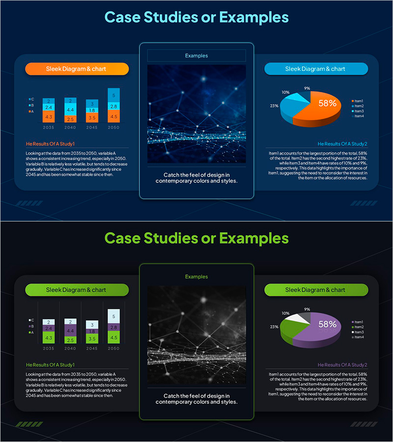 다이어그램과 차트를 활용한 사례 연구 슬라이드