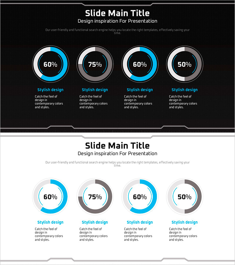 기하학 무늬 와이드 피피티 도넛 차트1