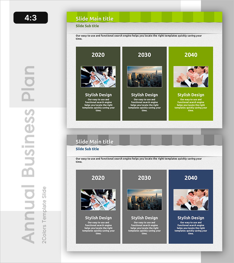 사업 목표 및 추진 계획을 시각화한 클러스터 슬라이드 – 비전과 성장