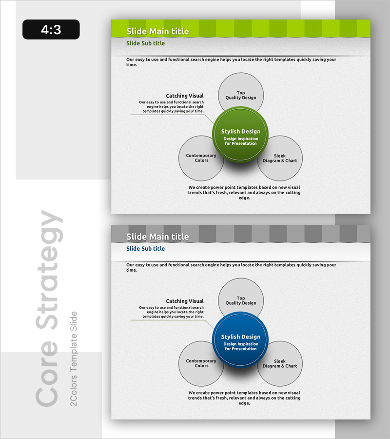 3가지 전략 방안을 위한 인포그래픽 슬라이드 - 비전과 혁신