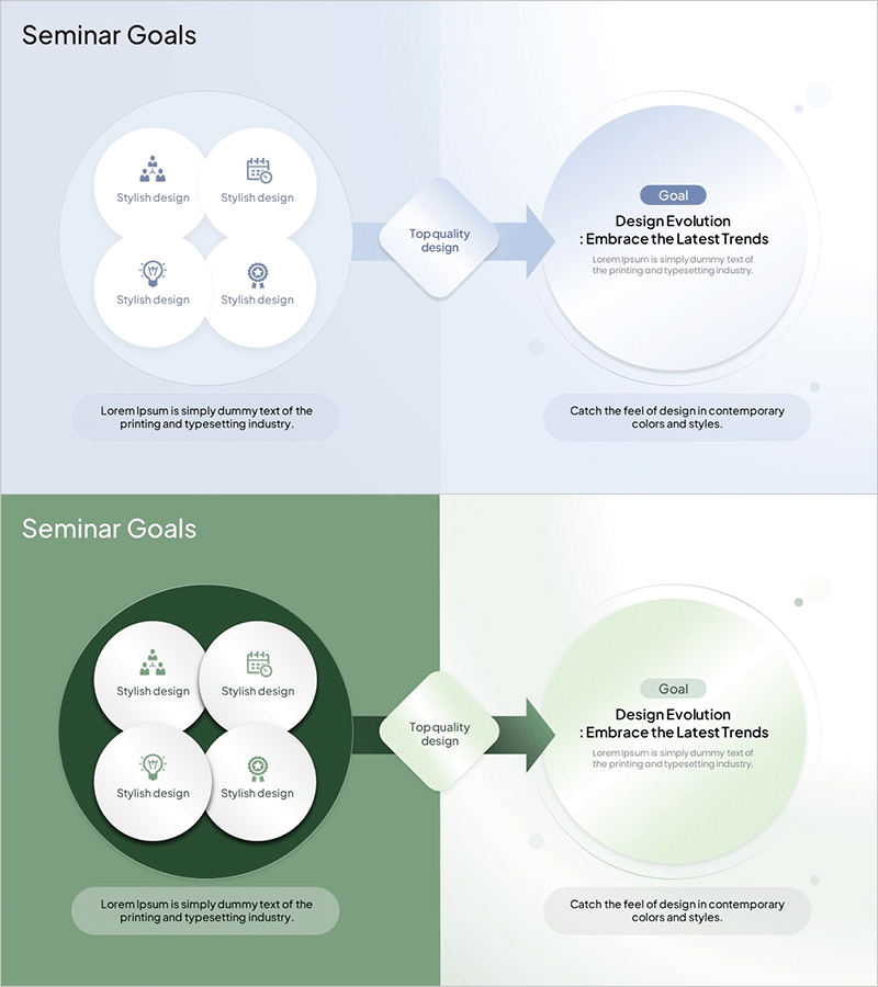 세미나 목표 설정 다이어그램 – 사업 비전과 마케팅 전략