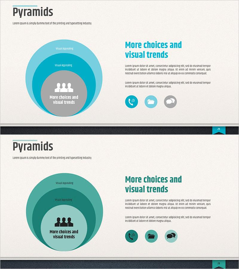 피라미드 구조를 통한 비즈니스 전략 프레젠테이션