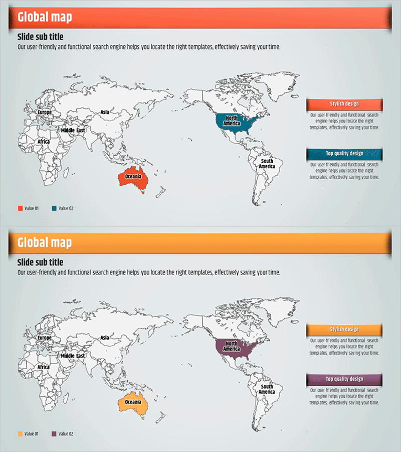 Global Map Presentation Template for Idea Generation