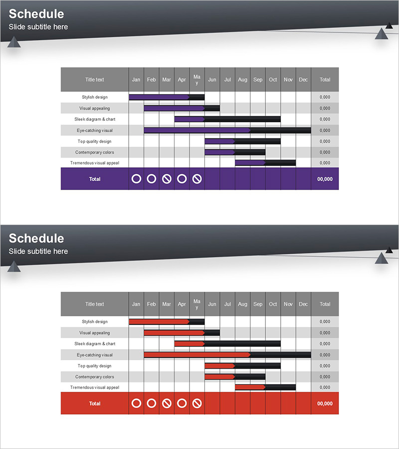 효율적인 여정을 위한 스케줄 슬라이드 템플릿