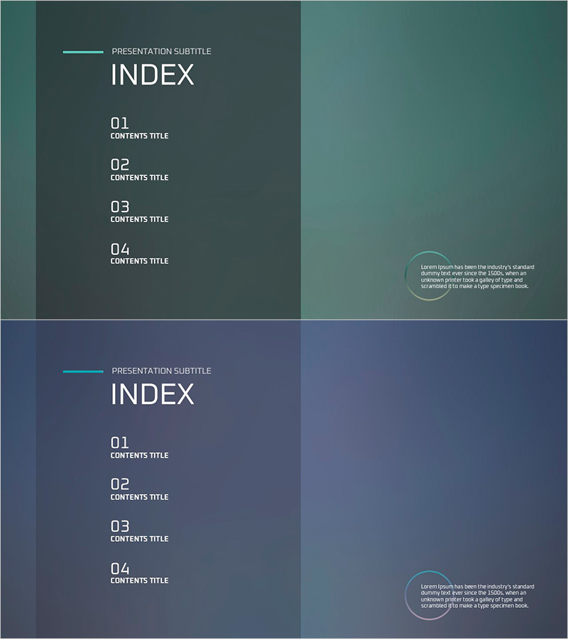 아이디어 프레젠테이션 와이드 목차 템플릿
