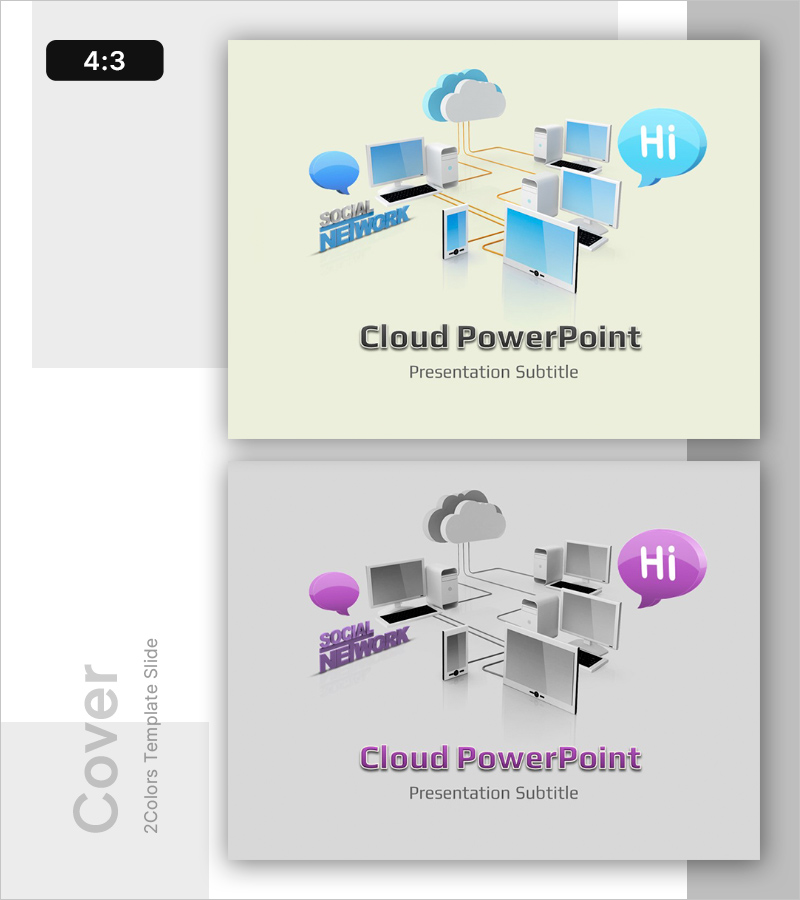 클라우드 네트워크 템플릿 표지 – 미래 지향적 디자인