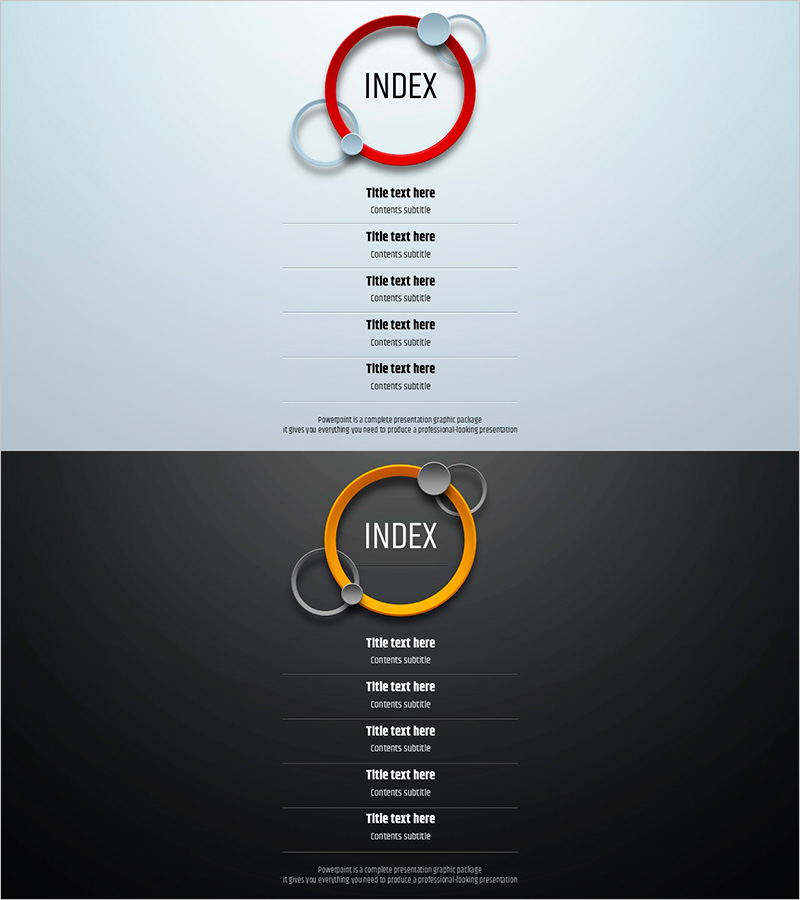 심플 원형 템플릿 목차 – 직관적인 내용 구성