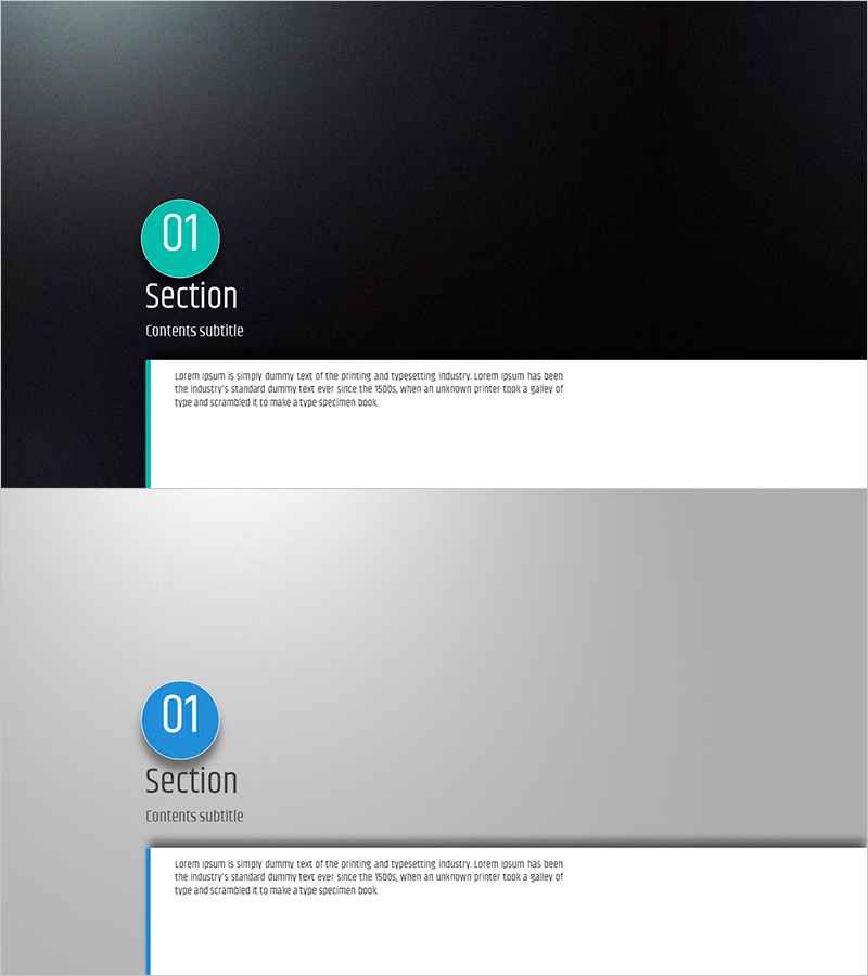 다섯가지 컬러 와이드 템플릿_간지 – 섹션 구분 슬라이드