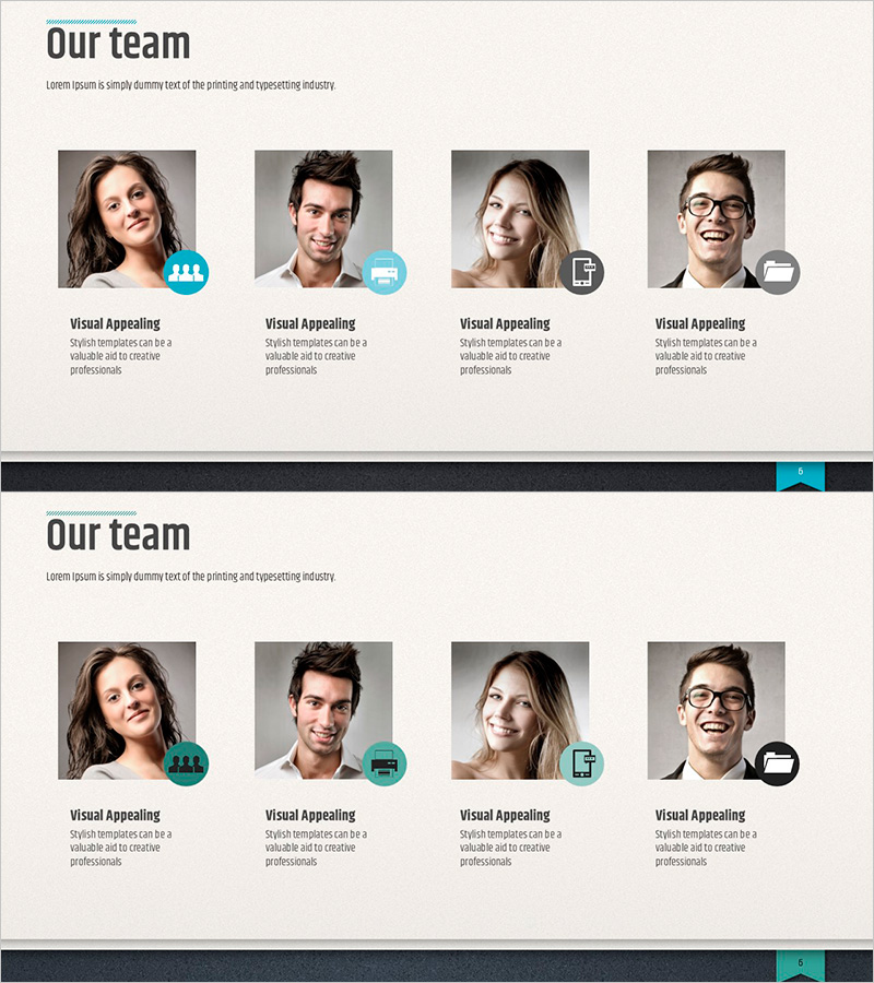 모던 비즈니스 템플릿 팀 소개