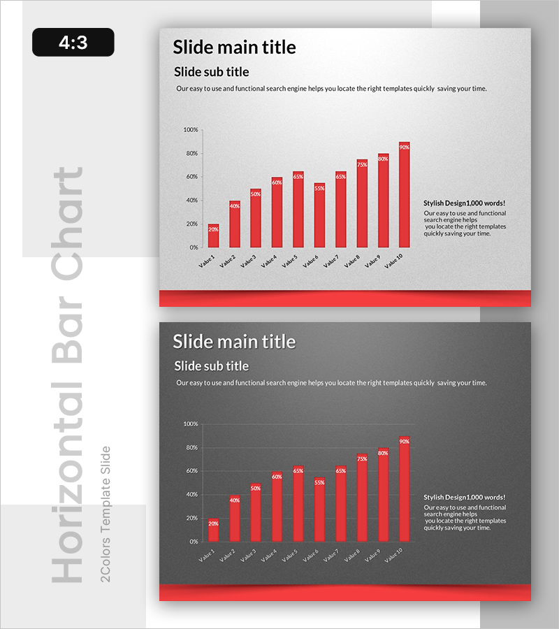 레드 금융 성장 막대 그래프 – 사업 성과 향상
