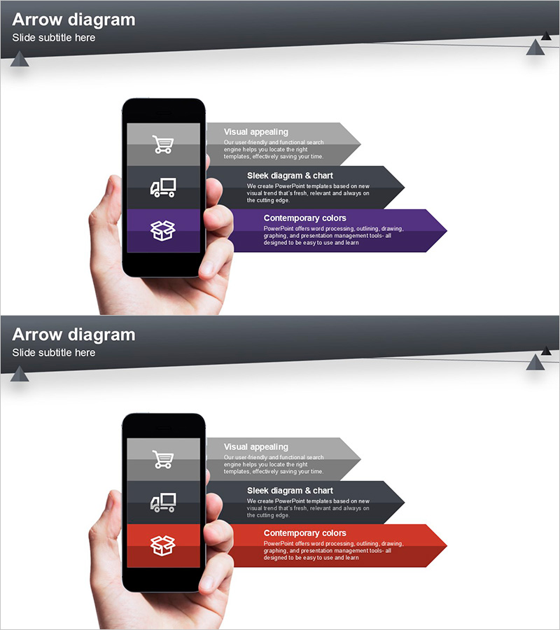 흐름 다이어그램을 활용한 제품/서비스 소개 PPT 템플릿