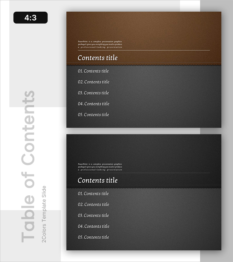 가죽 PPT 목차 – 프로페셔널한 첫인상