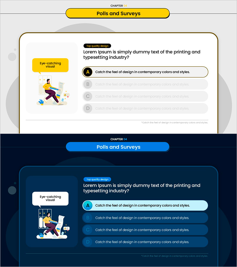 눈에 띄는 비주얼로 설문조사 슬라이드 PPT 템플릿