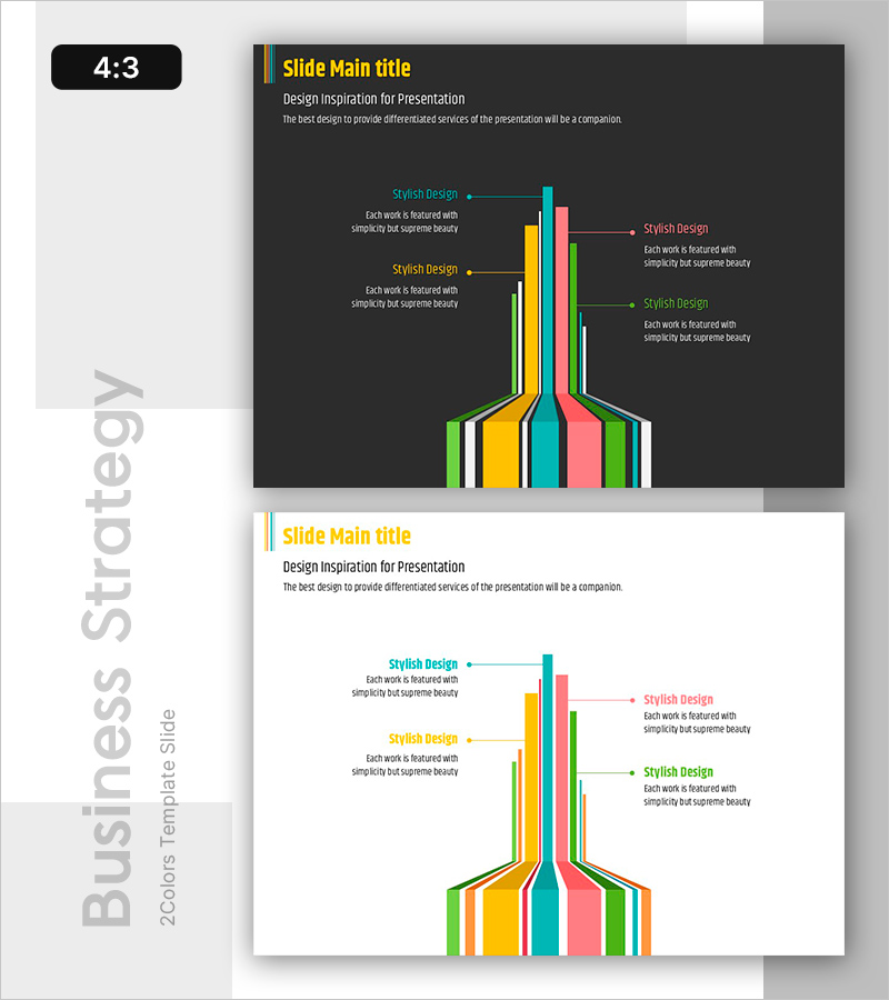 모던 그래픽 디자인을 통해 아이디어를 시각화한 PPT 템플릿