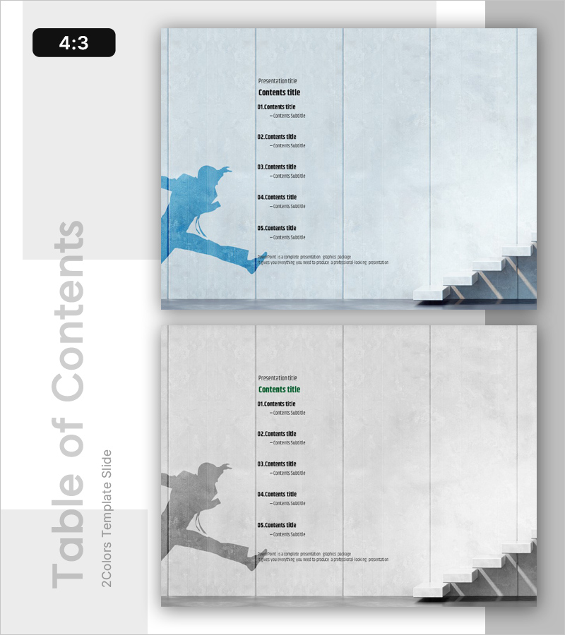 목표를 향해 뛰는 비즈니스 목차 PPT 템플릿 – 성공을 향한 여정