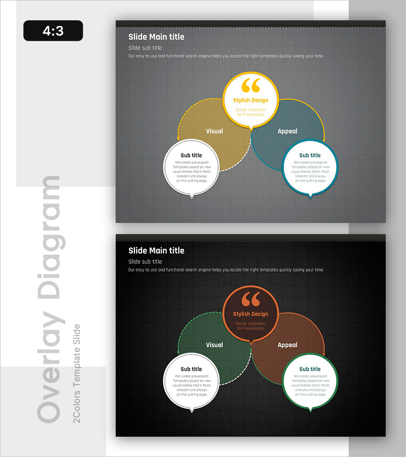 스타일리시 디자인의 시각적 템플릿 슬라이드