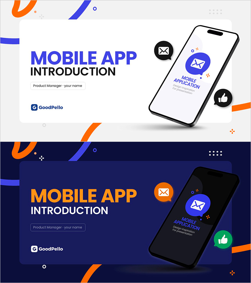 모바일 앱 런칭 프레젠테이션 표지