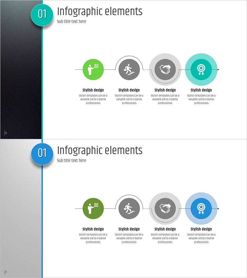 다섯가지 컬러 와이드 템플릿 – 사업 추진 전략 시각화