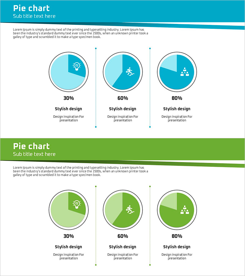 비지니스 숲 와이드 템플릿 파이차트 – 데이터의 시각화
